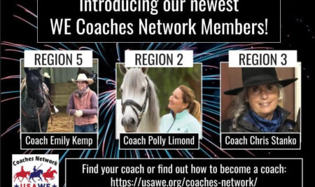 The three newest members of the USA Working Equitation Coaches Network